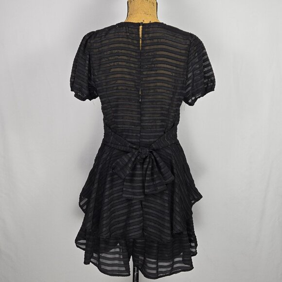 Mi‎ Ami Black Tiered Romper L Coquette Balletcore Date Night Party - Picture 3 of 12